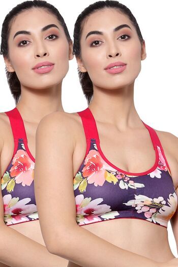 Buy Inner Sense Organic Cotton Bamboo Sports Bra (Pack of 2) - Multicolor